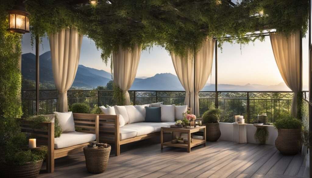 Balkon Pergola für Privatsphäre